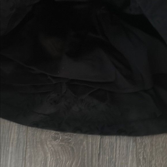 Black Pleated A-Line Dress with Crew Neck - Picture 4 of 5